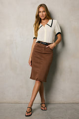 Allison Contrast Button Up