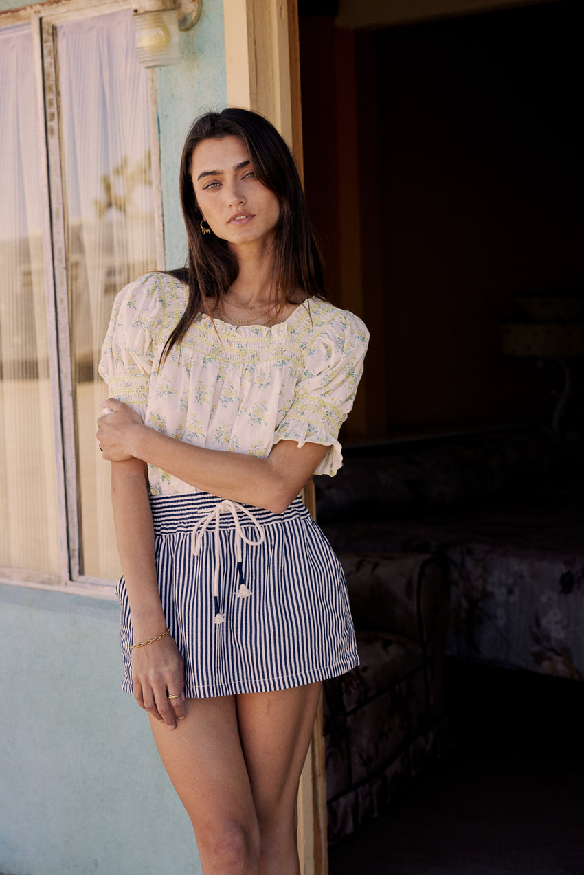 Sloane Striped Skort in Navy