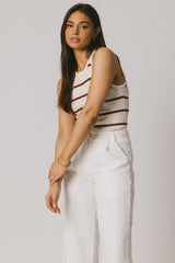 Kamari Striped Tank Top in Marsala