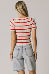 Meggie Striped Sweater in Red