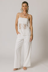 Karie Crochet Pants in White