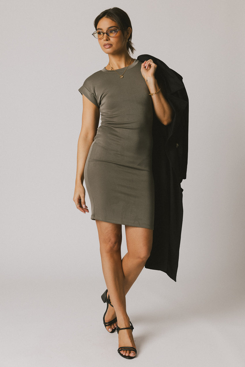 Lauren Tee Shirt Mini Dress in Olive