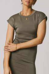 Lauren Tee Shirt Mini Dress in Olive