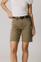 Layla Denim Shorts in Olive