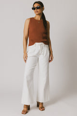 Riley Ribbed Top in Clay