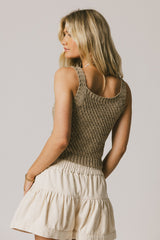 Luna Knit Tank Top in Taupe