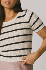 Meggie Striped Sweater in Navy