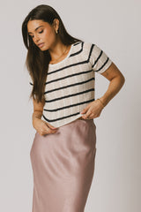 Meggie Striped Sweater in Navy