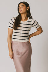Meggie Striped Sweater in Navy