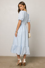 Jozette Floral Midi Dress in Blue
