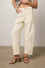 Lisette Barrel Jeans in Cream