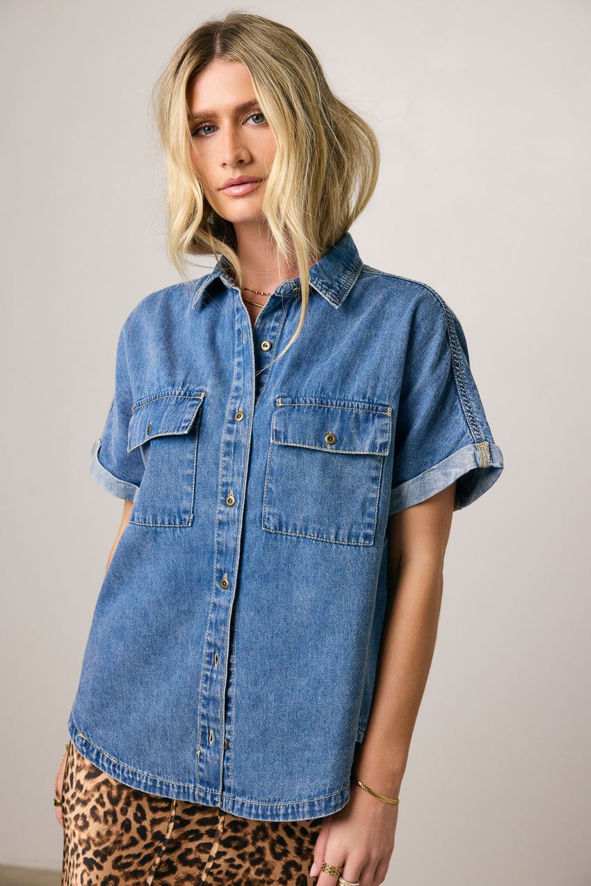 Luca Denim Button Up