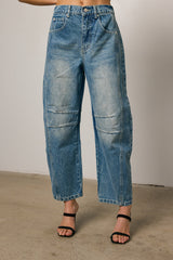 Lisette Barrel Jean in Medium Wash