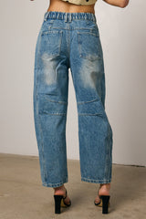 Lisette Barrel Jean in Medium Wash