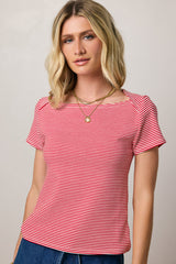 Favor Striped Tee in Red