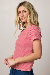Favor Striped Tee in Red