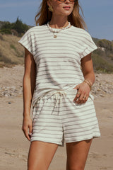 Jessie Striped Shorts in Sage
