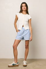 Sofia Gingham Shorts in Blue