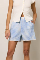 Sofia Gingham Shorts in Blue
