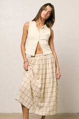 Griffin Knit Tank Top in Cream