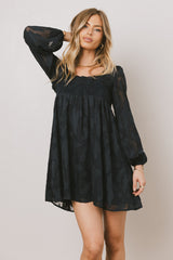 Miles Smocked Mini Dress in Navy