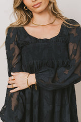 Miles Smocked Mini Dress in Navy