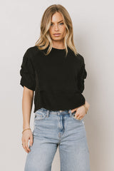 Wyatt Tiered Sleeve Top in Black