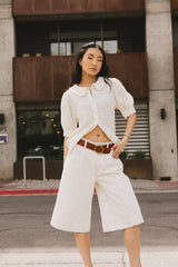 Lyla Collared Lace Top in Ivory