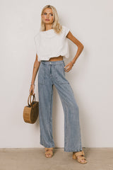 Reece Wide Leg Pants in Blue