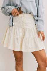Skyler Tiered Mini Skirt in Cream