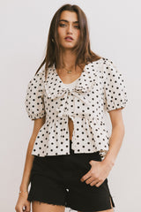 Nova Polka Dot Peplum Top