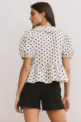 Nova Polka Dot Peplum Top