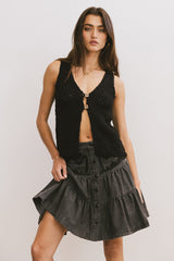 Jean Cardigan Vest in Black
