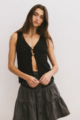 Jean Cardigan Vest in Black