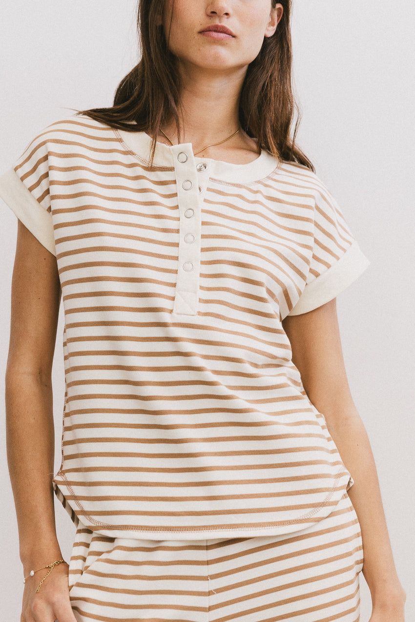 Zia Striped Top in Sand
