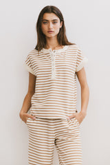 Zia Striped Top in Sand