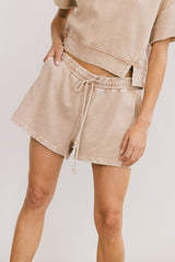 Willa Knit Shorts in Taupe