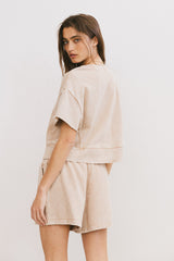 Willa Knit Shorts in Taupe