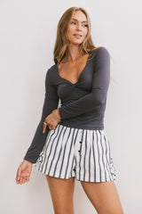 Mckailee Knit Top in Navy