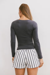 Mckailee Knit Top in Navy