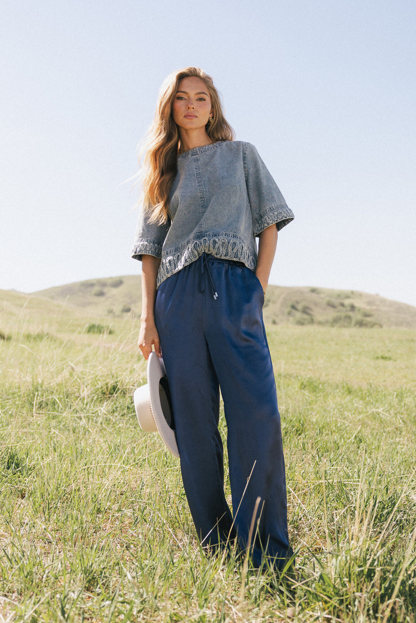 Josie Wide Leg Satin Pants
