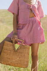 Ember Gingham Shorts in Red