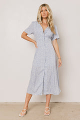 Kade Floral Midi Dress in Blue