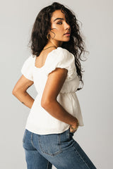 Kevin Peplum Blouse in White