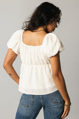 Kevin Peplum Blouse in White