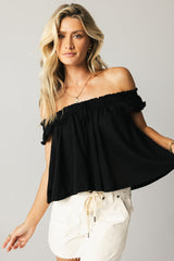Casey Relaxed Top in Black