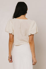 Sylas Embroidered Blouse in Ivory