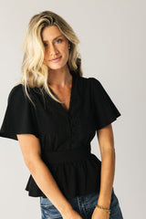 Neo Embroidered Blouse in Black