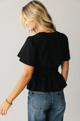 Neo Embroidered Blouse in Black