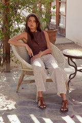 Griffin Knit Tank Top in Wine